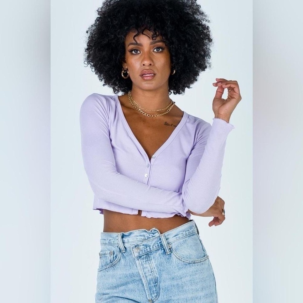 Princess Polly Purple Button-Up Top - Picture 2 of 4
